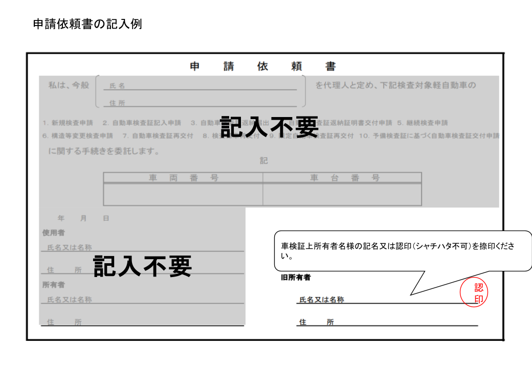 車検証所有者見本